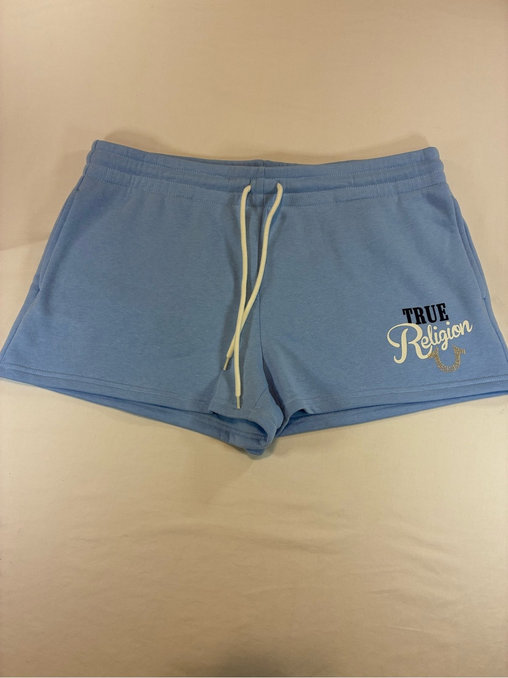True Religion Women's Light Blue Drawstring Lounge Shorts
